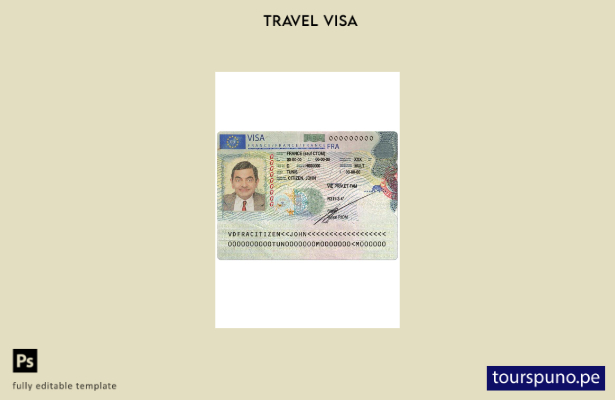 listo para imprimir plantilla de visa schengen de Francia ( presente)